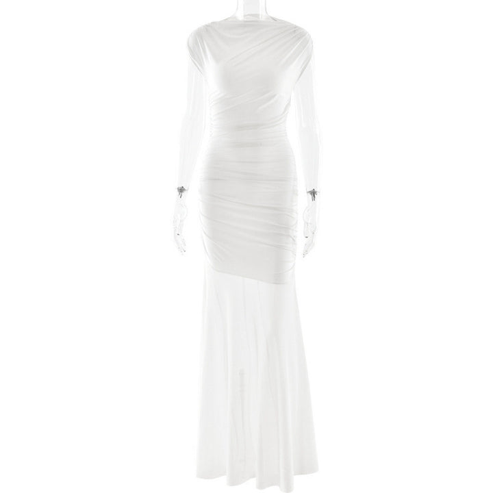 Dame Elegant kveldskjole med figurskapende volang Skjora