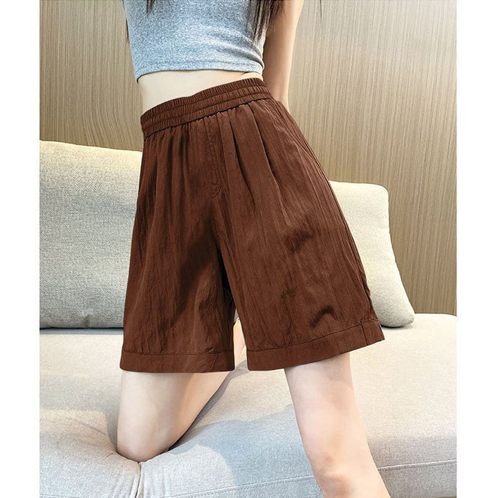 Dame casual shorts med elastisk midje og sidelommer