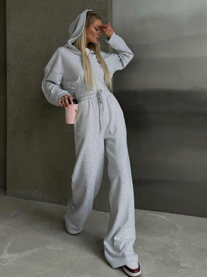 Damer casual sweatshirt og joggebukse sett med høy krage og løs passform Skjora