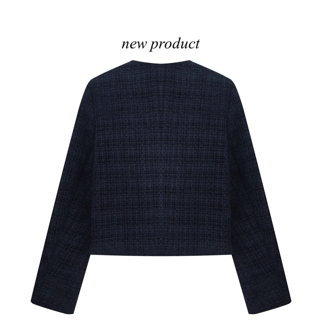 Kvinne cropped blazer med gullknapper Skjora