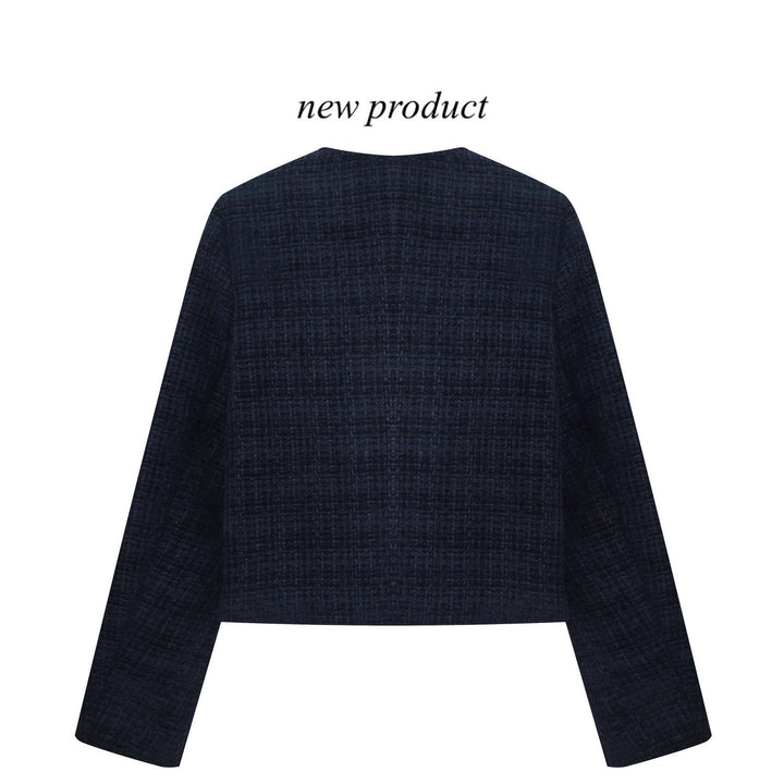 Kvinne cropped blazer med gullknapper Skjora