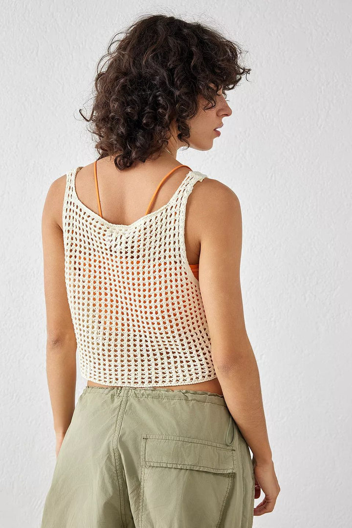 Damer luftig nett-crop-top Skjora