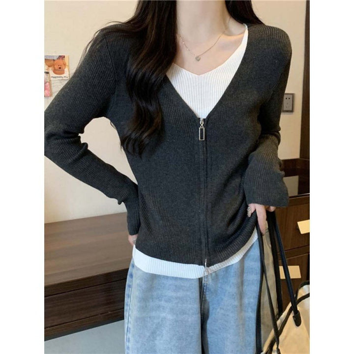 Dame cardigan med høykvalitets glidelås Skjora