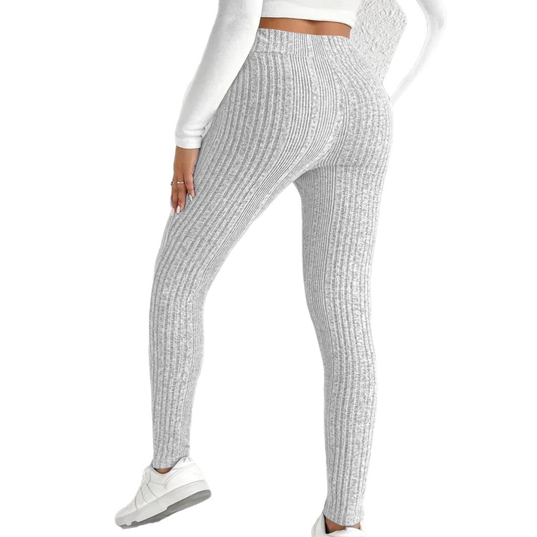 Dameformede leggings med stilige stripete mønster Skjora