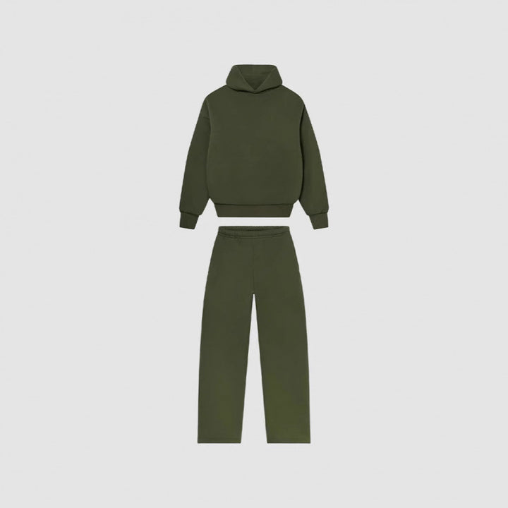 Kvinnenes Cozy Sweatshirt og Bukse Sett med Høy Krage og Casual Fit Skjora