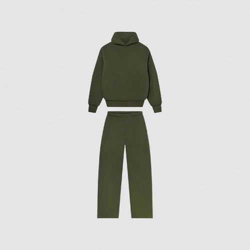 Kvinnenes Cozy Sweatshirt og Bukse Sett med Høy Krage og Casual Fit Skjora