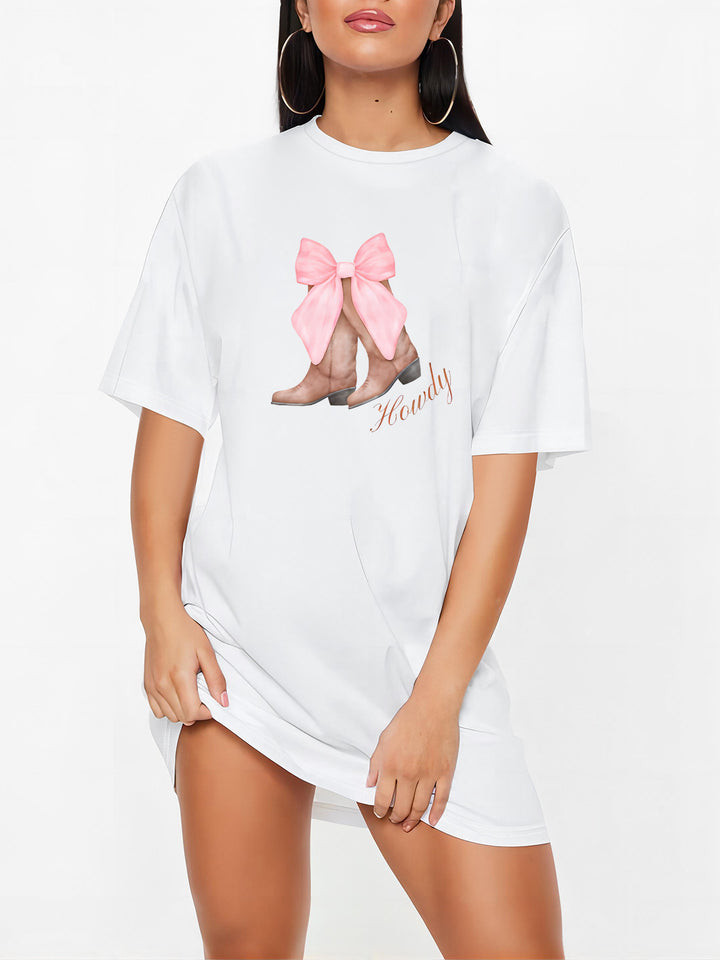 Dame Oversized T-skjorte med inspirerende tekst og iøynefallende grafisk design Skjora