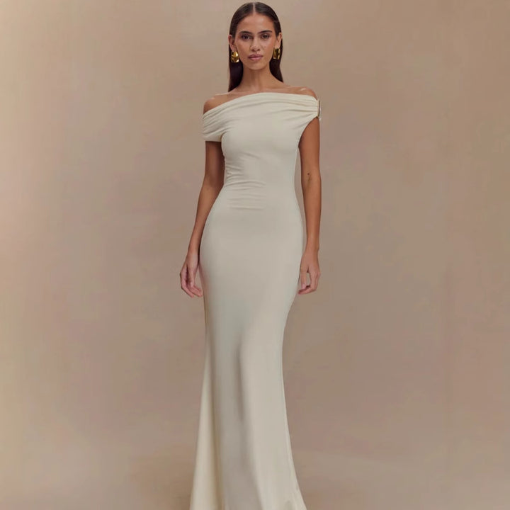 Damer Elegant Off-Shoulder-Maxi-Kjole i luksuriøs snitt Skjora