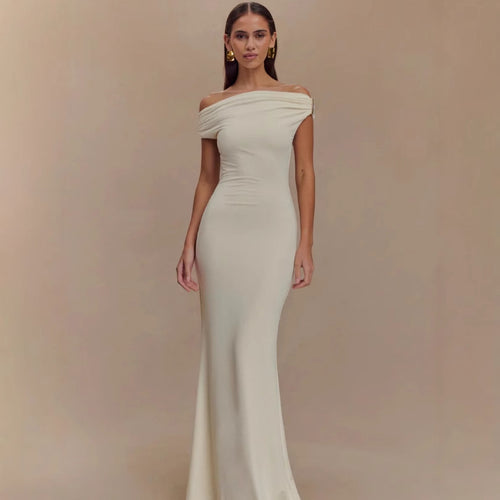 Damer Elegant Off-Shoulder-Maxi-Kjole i luksuriøs snitt Skjora