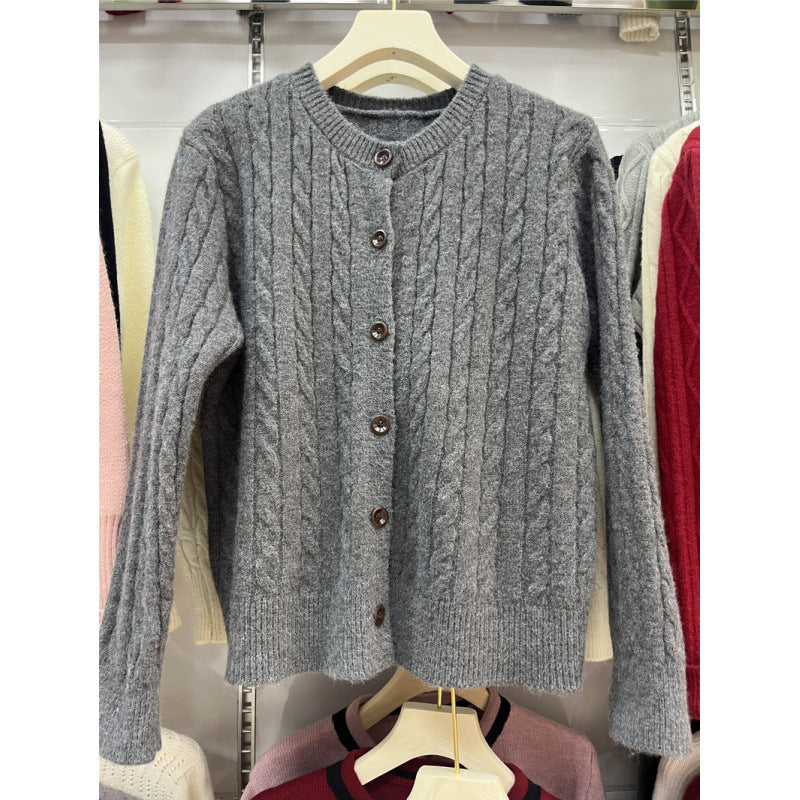 Dame cardigan med flette mønster Skjora