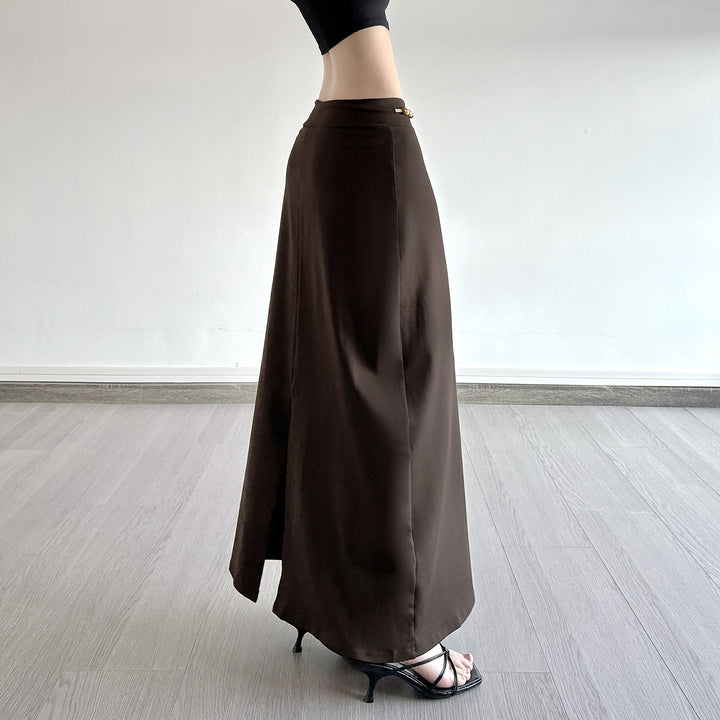 Dame Lengre Jersey-skirt med justerbar midje og lekne detaljer Skjora