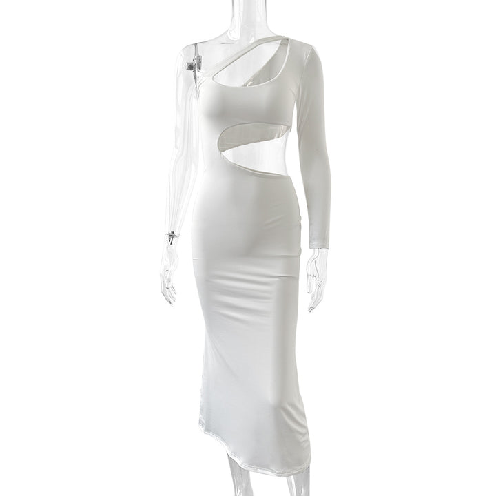Damer Longsleeve Maxi-kjole med sexy cut-outs og kroppsnær passform Skjora
