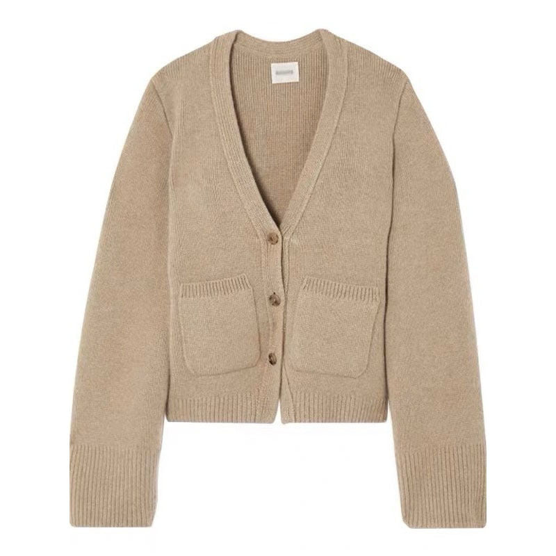 Damer Kose-strikk cardigan med overdimensionerte ermer Skjora