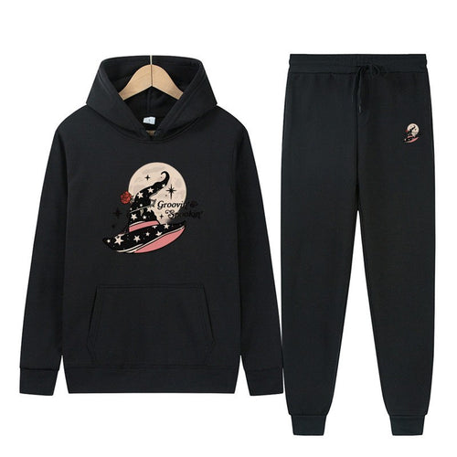 Kvinne hettegenser og joggebukse sett med kult Halloween-design Skjora