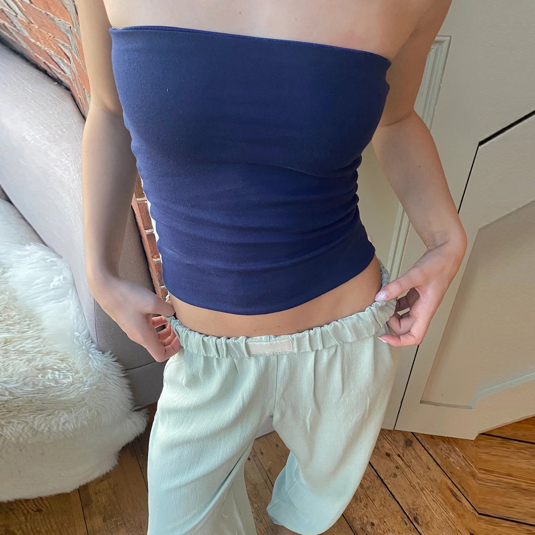 Damer Bustier-Topp med fine striper Skjora