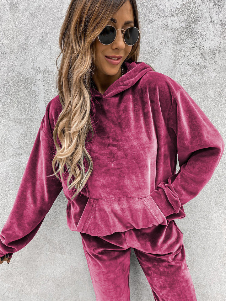 Dame koselig fleece hettegenser med avslappede detaljer Skjora