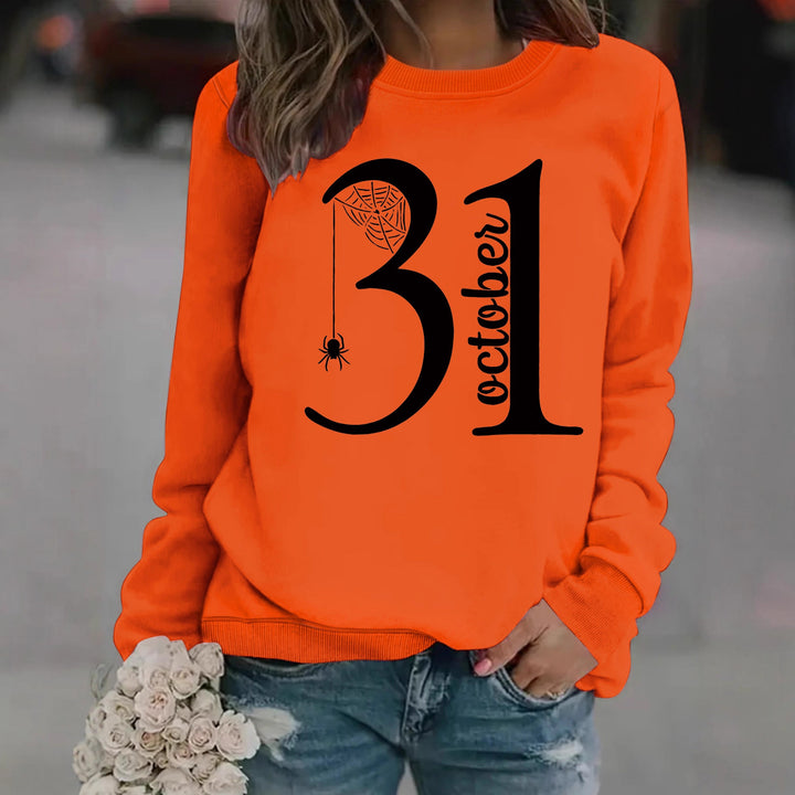 Kvinne sweatshirt med kreativ Halloween motiv og komfortabel passform Skjora