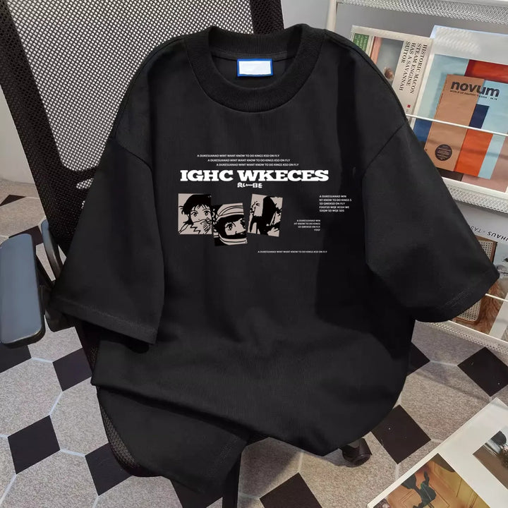 Dame oversized grafisk T-skjorte Skjora