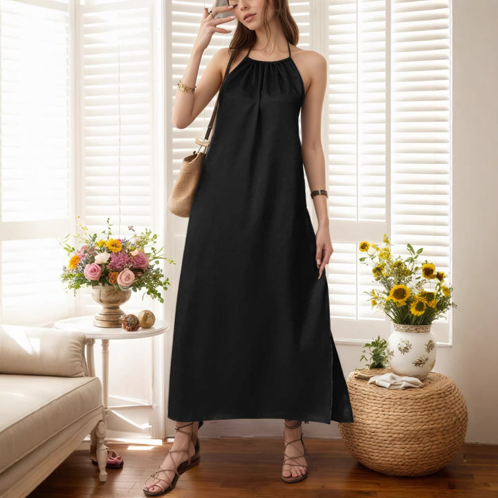 Dame Maxi-kjole med elegant halteredning Skjora