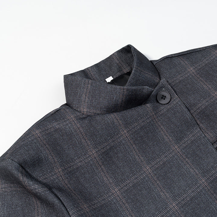 Kvinne design blazer med urbant rutemønster Skjora