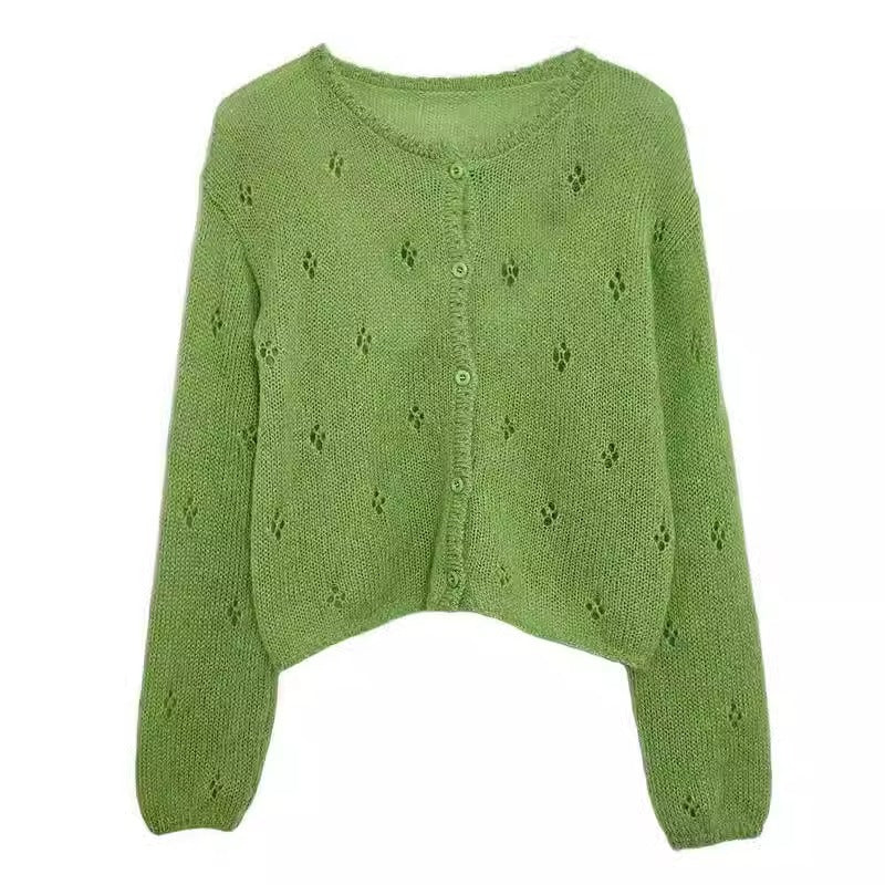 Kvinnens cardigan med delikat blomstermønster og elegante knapper Skjora