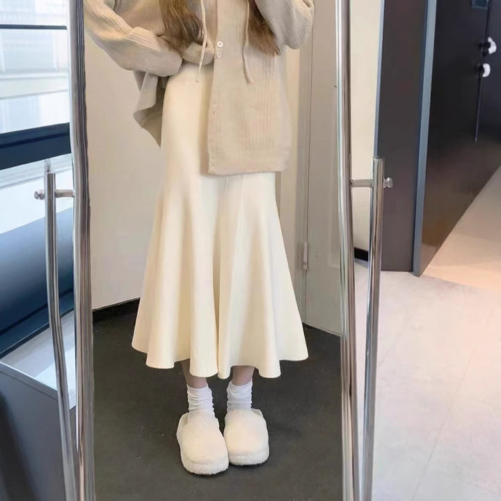 Dame Elegant Cardigan Sett med Kontrastdetaljer og Knapplukking Skjora
