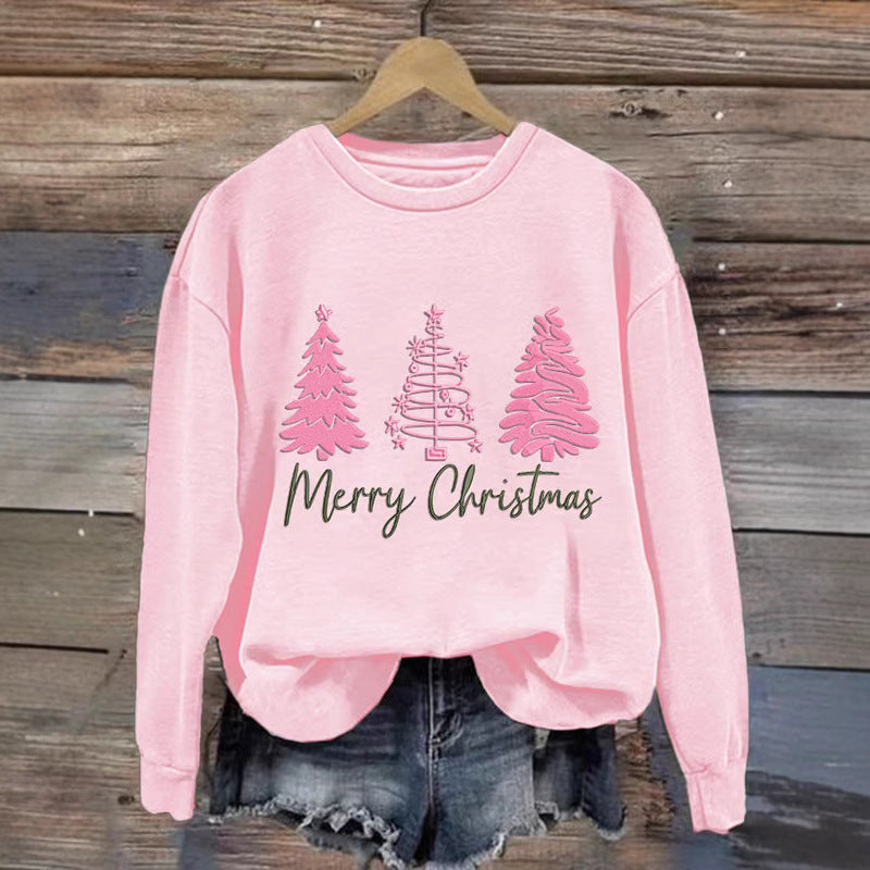 Kvinne komfortabel jule sweatshirt med festlig trykk Skjora
