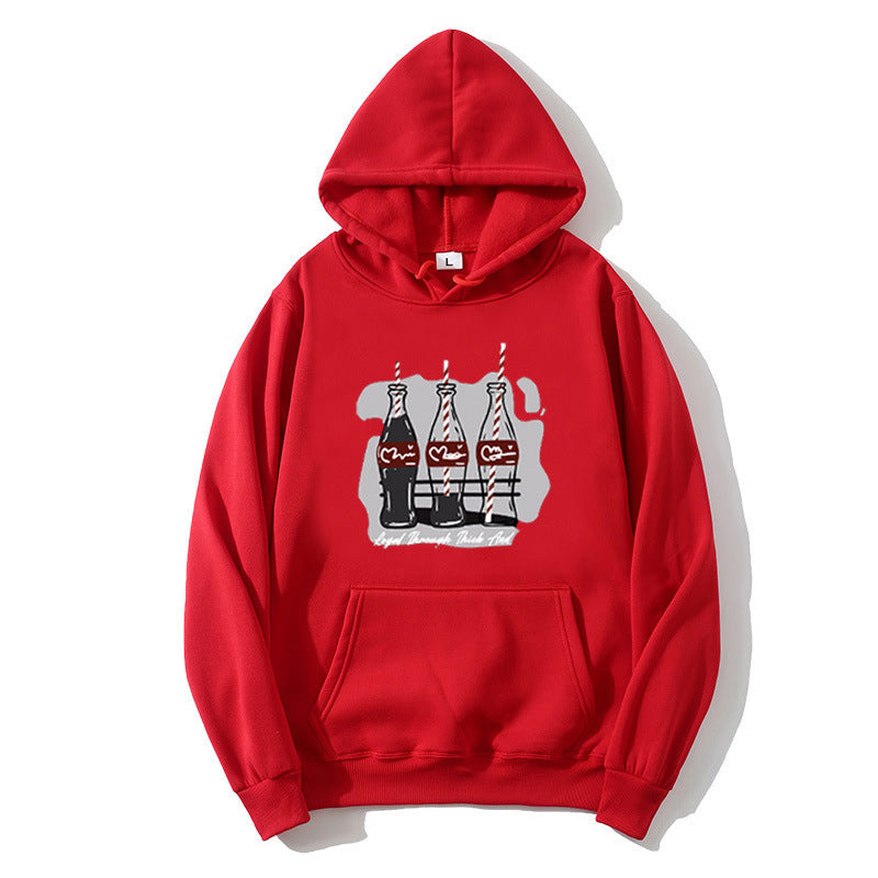 Damen Kapuzenpullover mit verspieltem Coca-Cola-Flaschen-Motiv Skjora