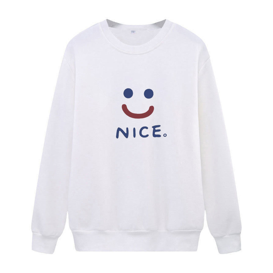 Damer uformell sweatshirt med gledelig smile-motiv Skjora