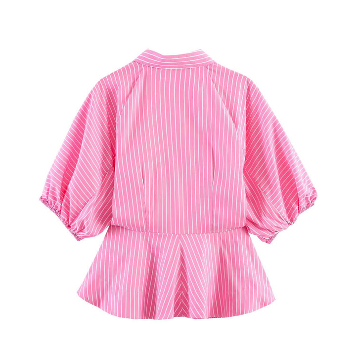 Dame Bluse skjorte med voluminøse ermer og elegant snitt Skjora