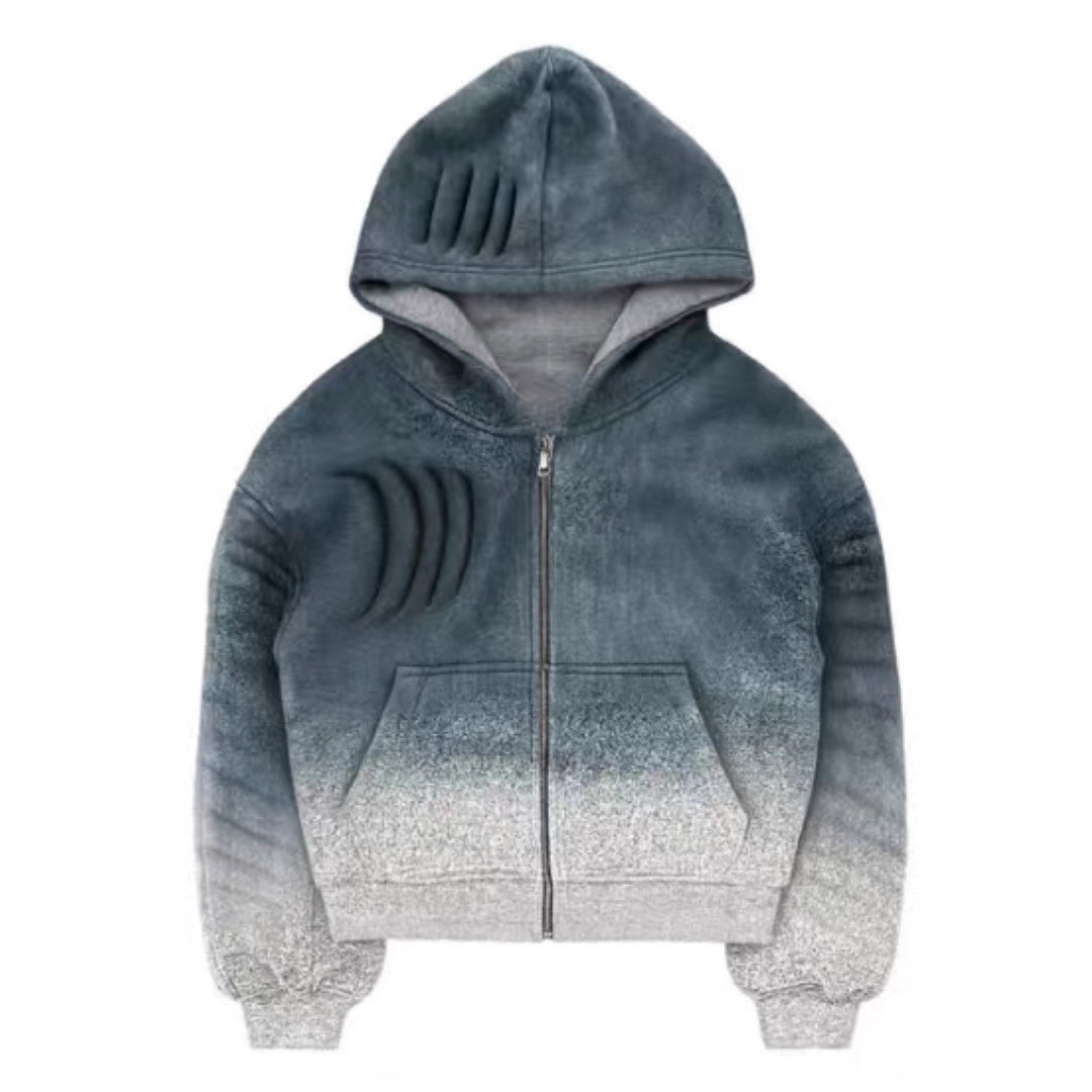 Dame hoodie jakke med trendy gradient og praktisk glidelås Skjora