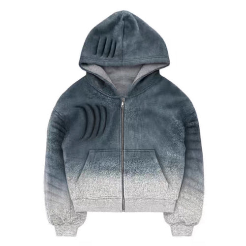 Dame hoodie jakke med trendy gradient og praktisk glidelås Skjora