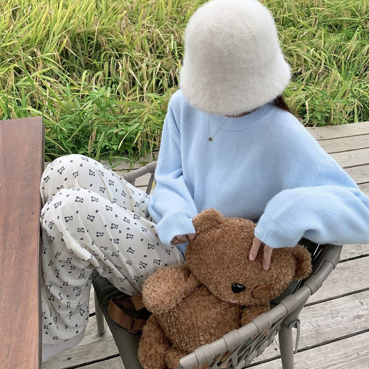 Kvinnes Komfortabel Strikket Genser med Oversized Snitt Skjora