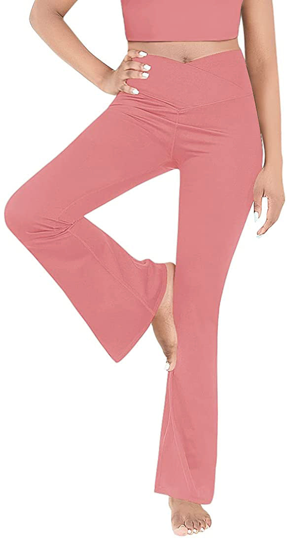 Dame Bootcut Yoga-bukse laget av elastisk materiale med høy midje Skjora