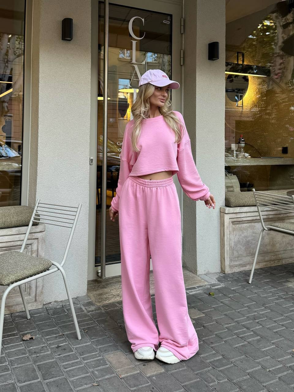 Dame casual to-delt sett med løs topp og komfortable palazzo bukser Skjora