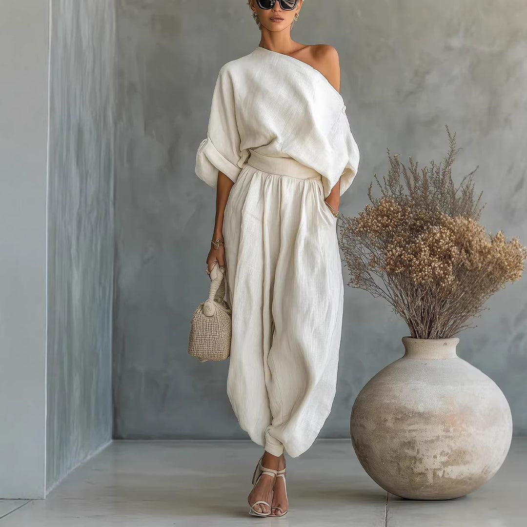 Dame Lifestyle Jumpsuit med en-sidig utringning og løs silhuett Skjora