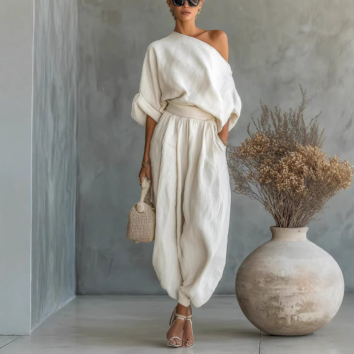 Dame Lifestyle Jumpsuit med en-sidig utringning og løs silhuett Skjora