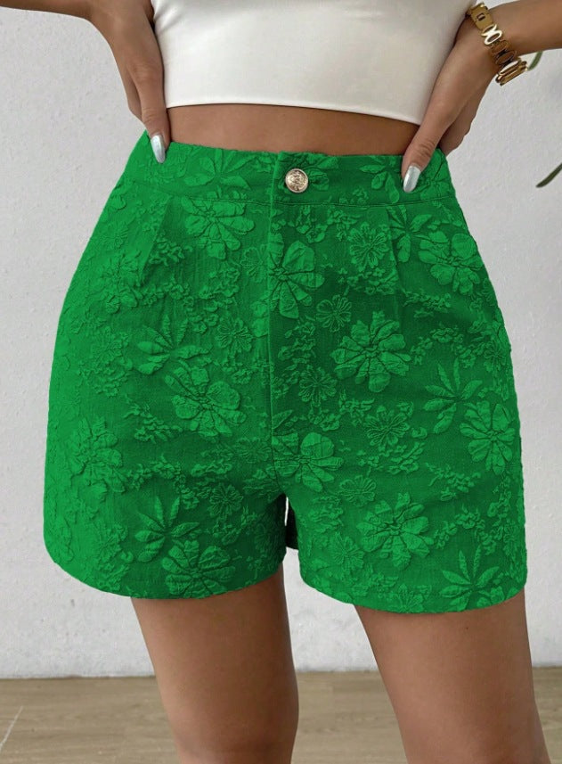 Dame Mote Shorts med Blomsterbroderi Skjora