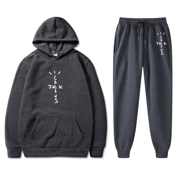Damer Hoodie og Joggebukse Sett med Kreativ Skrift Skjora