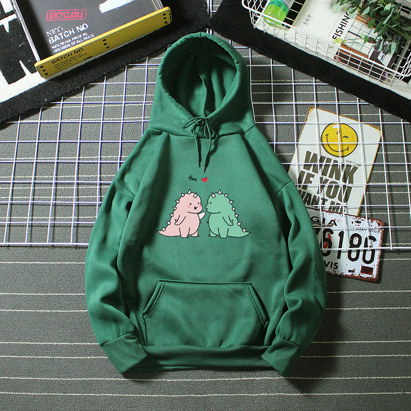 Damen Kapuzenpullover mit verspieltem Dinosaurier-Motiv Skjora