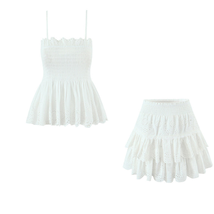 Dame bomulls volang shorts Skjora