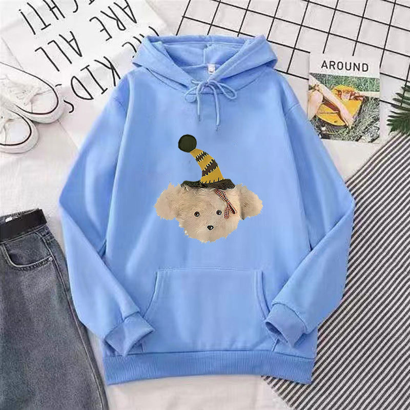 Damen Kapuzenpullover mit verspieltem Hundemotiv Skjora