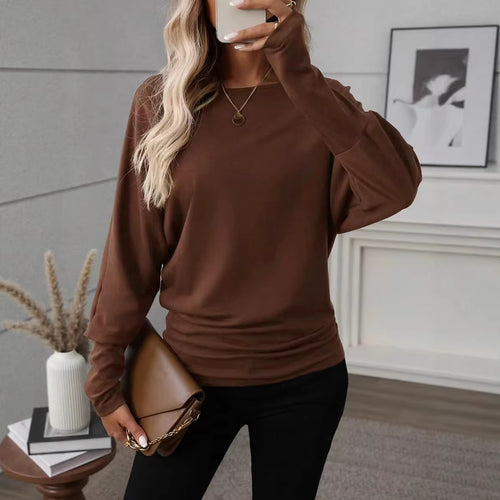 Kvinnes Casual Langermet Skjorte med Løs Passform og Elegant Silhuett Skjora