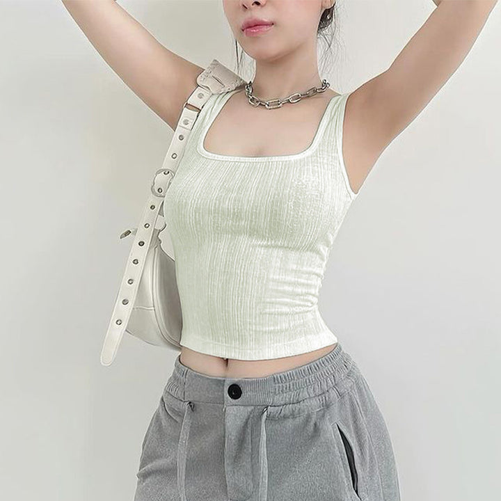 Damer sporty tanktop med stilige ribbedetaljer Skjora