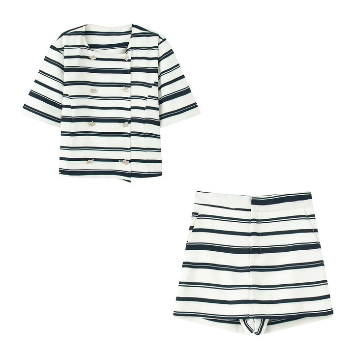 Dame fritidsbukser med elegant stripemønster Skjora
