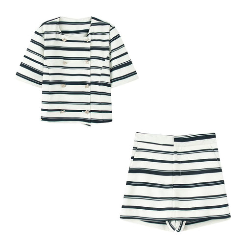 Dame fritidsbukser med elegant stripemønster Skjora