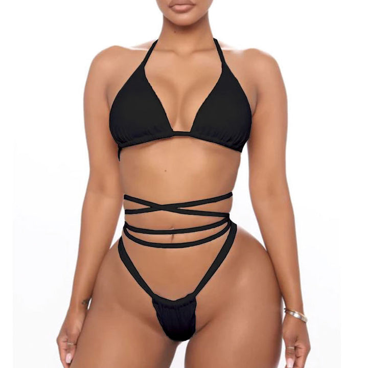 Dame Triangel-Bikini-sett med raffinerte snøring detaljer Skjora