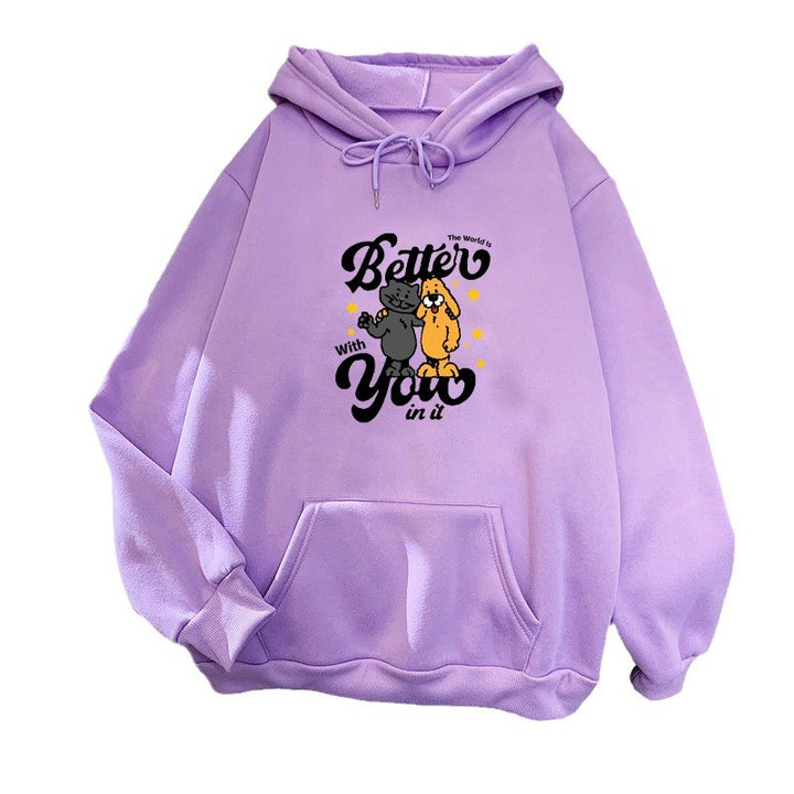 Damen Kapuzenpullover mit verspieltem Tiermotiv Skjora