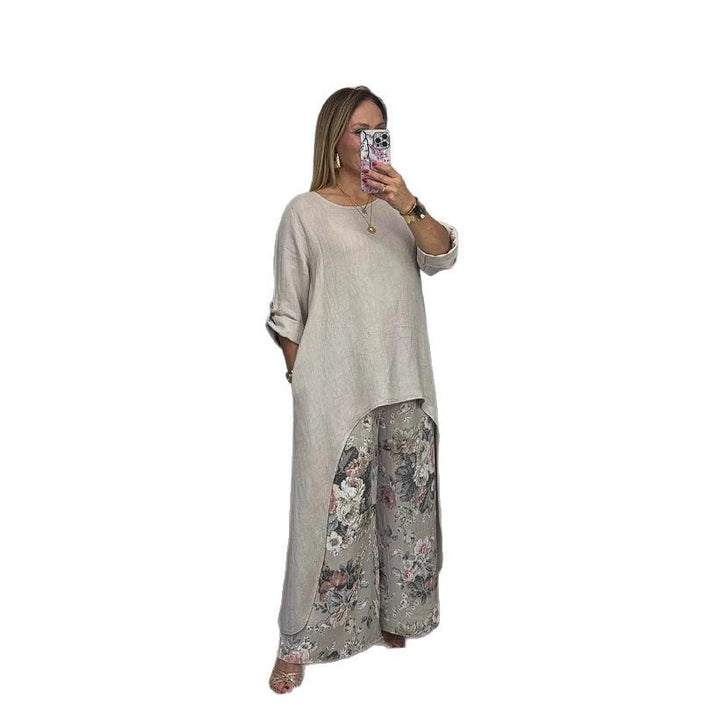 Dame Casual Langermet Skjorte med Asymmetrisk Hem Skjora