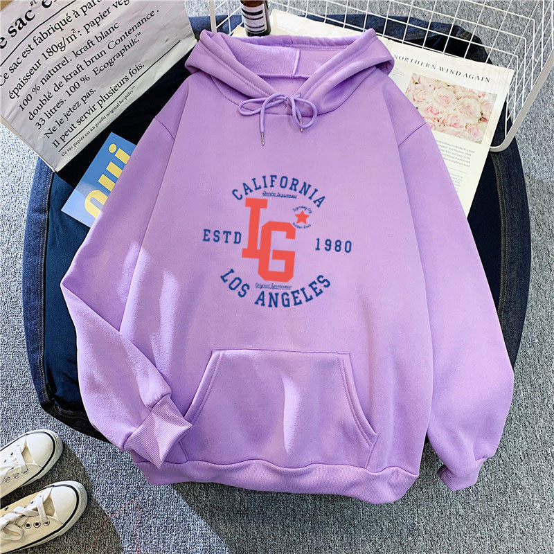 Dame hettegenser med sporty California-print Skjora